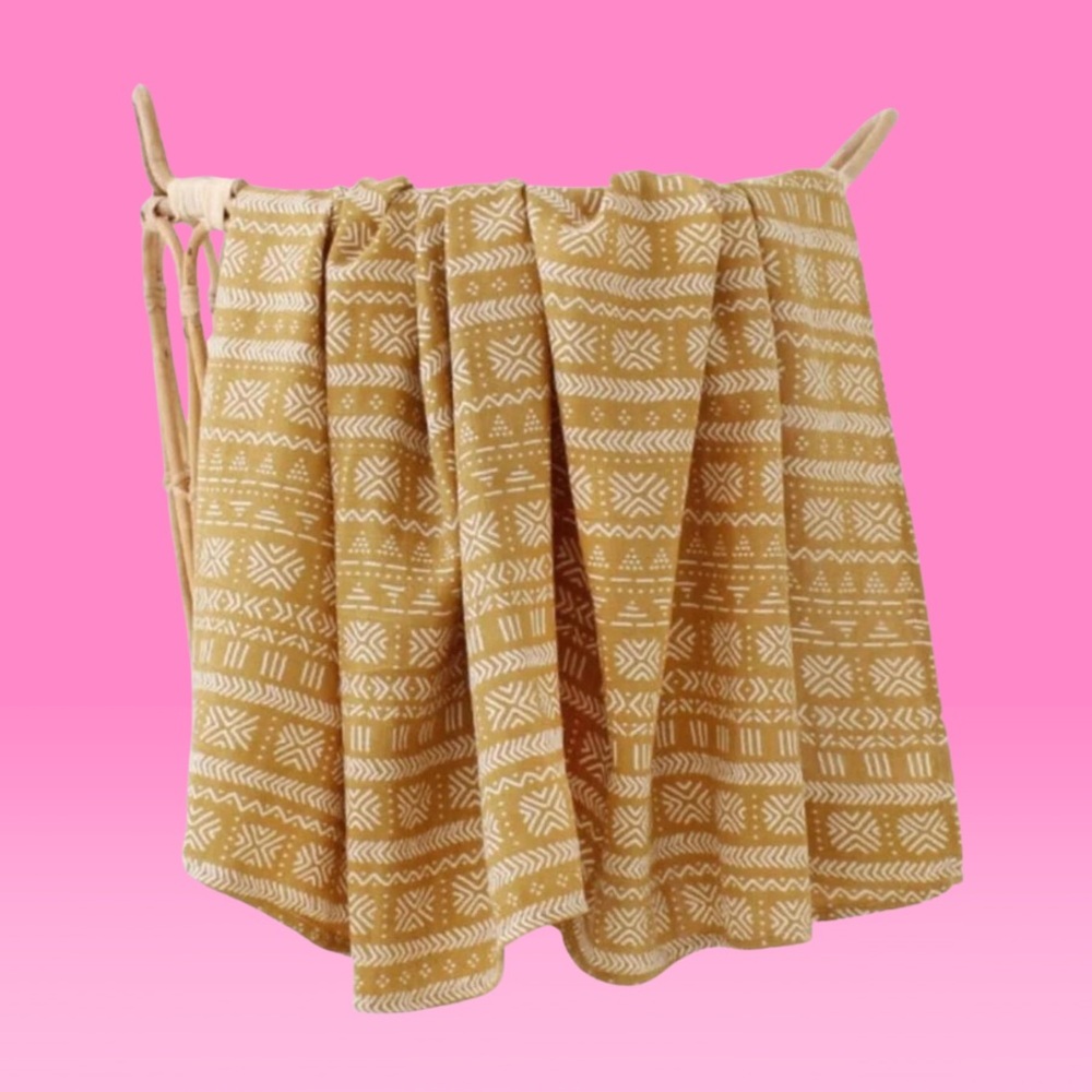 Organic cotton aztec swaddle